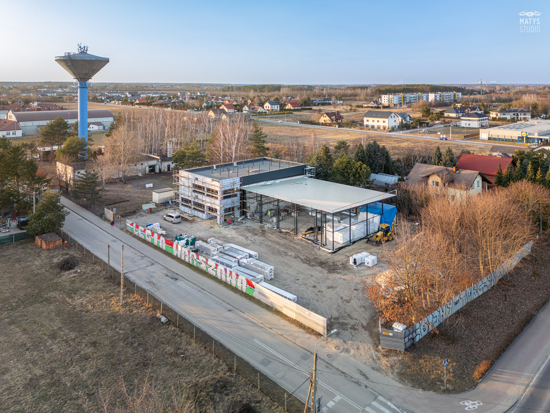 zdjecia_z_drona_tarczyn_warszawa_3 Strażnica w trakcie budowy sfotografowana z drona